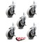 Service Caster 4 Inch Thermoplastic Wheel 1/2 Threaded Stem Caster Set with Brakes SCC, 5PK SCC-TS05S410-TPRS-SLB-121315-5 - alternate 3